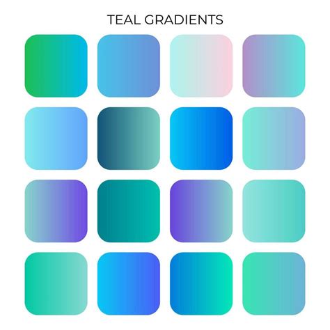 SET OF TEAL GRADIENT COLOR PALETTE 35563987 Vector Art at Vecteezy