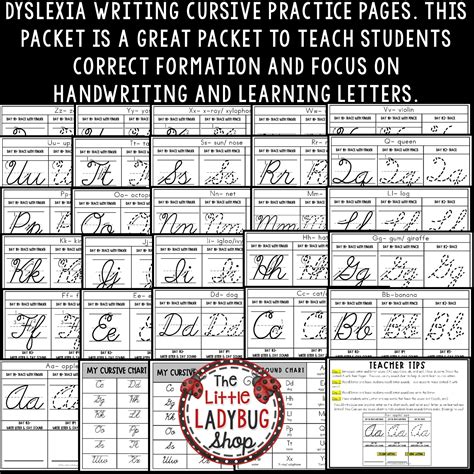 Dyslexia Cursive Handwriting Practice With Letter Formation Dyslexia