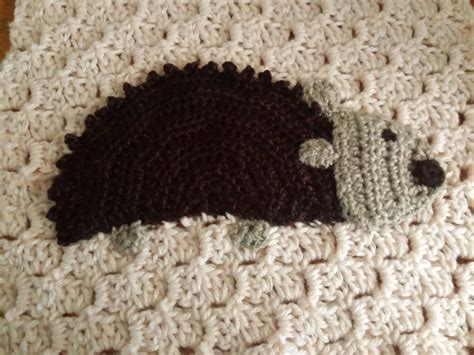 Blooming Lovely: WIP - Crochet - Woodland Blanket - Hedgehog Applique