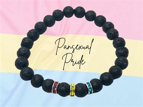 Personalized Pansexual Flag Bracelet Lava Bracelet Subtle Lgbtq