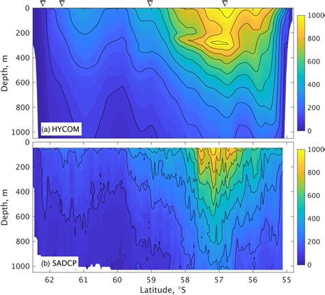 A Comparison Of The Modeled A And Observed B Eddy Kinetic Energy