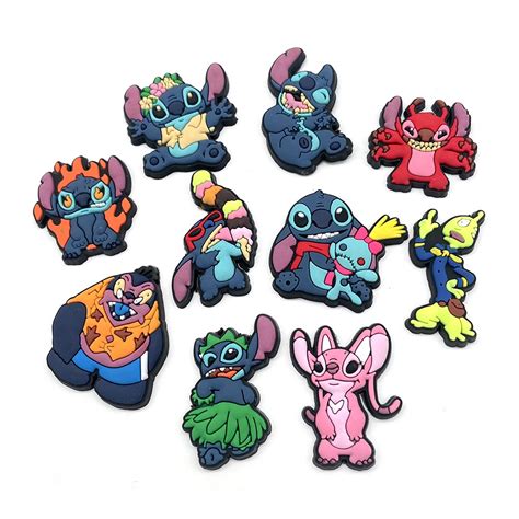 Cute Pcs Stitch Shoe Charms Cartoon Lilo Stitch Pvc Charms