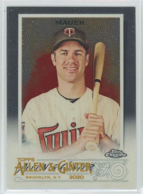 2020 Topps Allen And Ginter Chrome Joe Mauer Minnesota Twins 20 Ebay