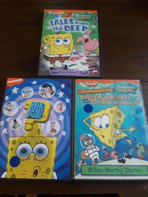 LOT OF 3 Nickelodeon SpongeBob Squarepants DVDs Including Tales From