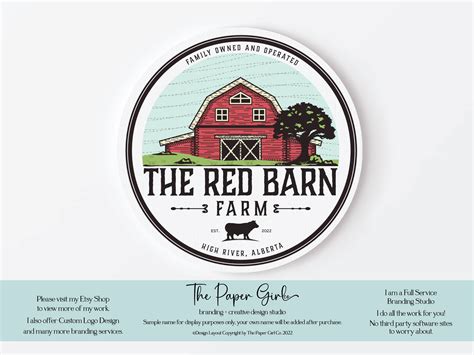 Red Barn Logo Farming Logo Ranch Logo Wedding Venue Logo Etsy Canada