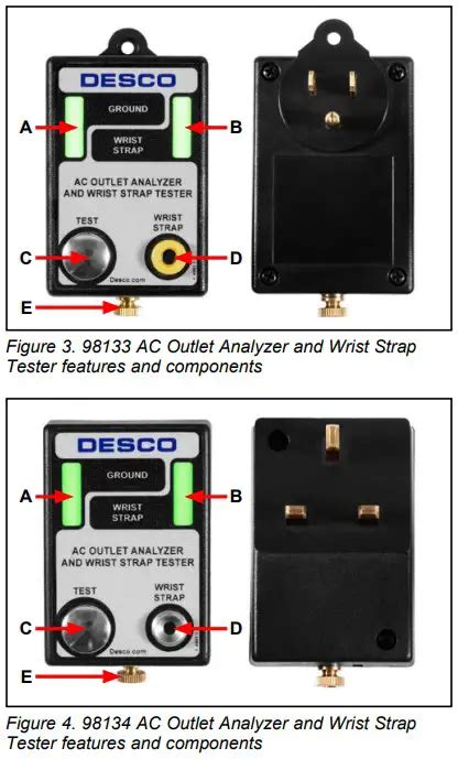 DESCO 98133 AC Outlet Analyzer And Wrist Strap Tester User Manual