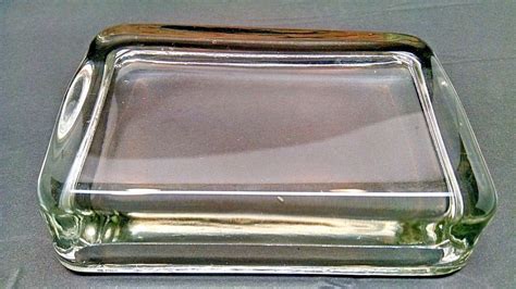 Vintage Rectangular Clear Glass Paperweight For Pictures Postcards Small Art Glass