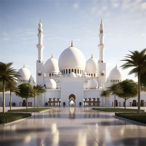 Premium Photo Amazing Architecture Design Of Muslim Mosque Generative AI