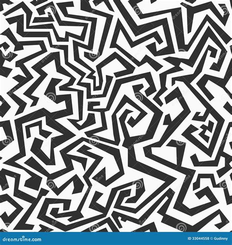 Monochrome Seamless Maze Pattern Stock Vector Illustration Of