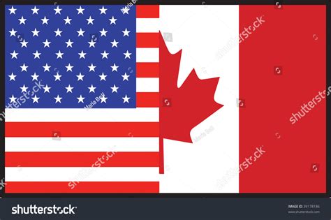 Flag Thats Half American Half Canadian Stock Vector (Royalty Free ...