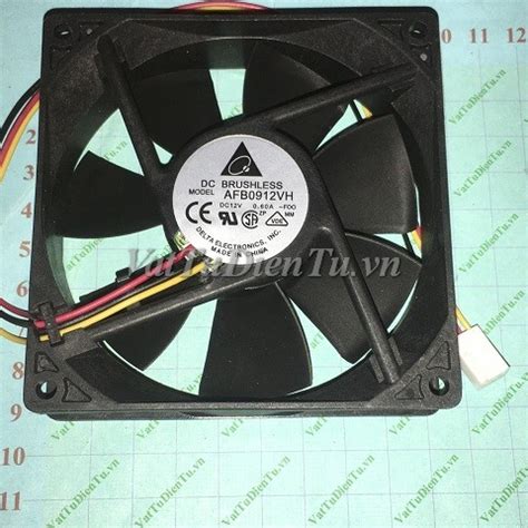 Delta AFB0912VH F00 Quạt tản nhiệt 12V 0 60A 9225 3 dây đầu cắm trắng B2