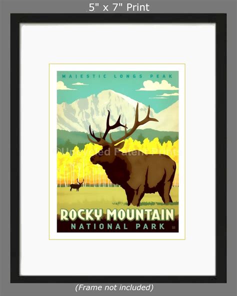 Rocky Mountain National Park Vintage Travel Poster Digital Etsy