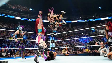 Bayley Kairi Sane Asuka And Iyo Sky Vs Charlotte Flair Friday Night Smackdown November