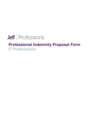 Fillable Online Professional Indemnity Proposal Form IT Fax Email