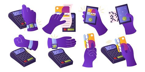 Set Of Hands Paying Contactless Cashless Payments With Bank Credit