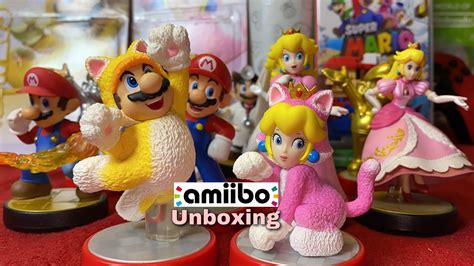 Amiibo Cat Mario Cat Peach Unboxing Comparisons Youtube