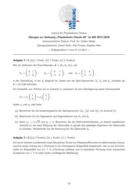 Aufgabenblatt Wise Prof Weber Institut F Ur Physikalische