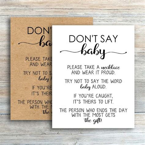 Don T Say Baby Game Don T Say Baby Printable Don T Say Baby Baby