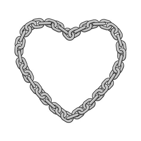 Premium Vector | Metal chain drawing in the form of a heart. Vector illustration isolated.