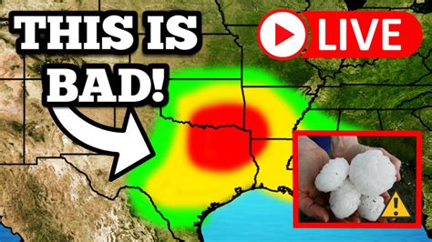 LIVE IMPORTANT Severe Weather Update HUGE HAIL Damaging Winds