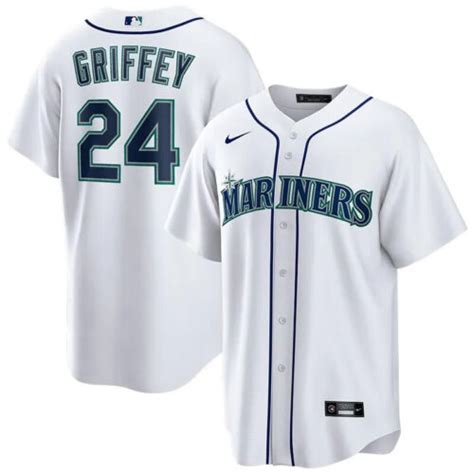 Ken Griffey Jr 24 Seattle Mariner YOUTH Stitched Jersey White Green