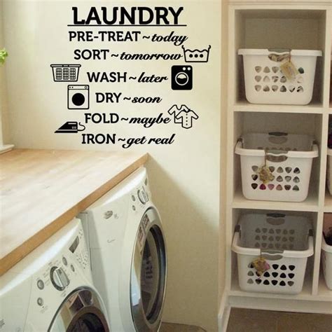 Laundry Room Wash Dry Fold Iron Vinyl Wall Quote Sticker Decal Etsy