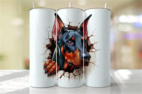 Doberman Pinscher Peeking Tumbler Wrap Graphic By Thedigitalstore