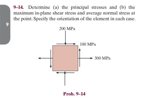 Solved 9 14 Determine A The Principal Stresses And B