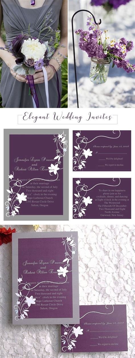 30 Pretty Image Of Purple And Silver Wedding Invitations