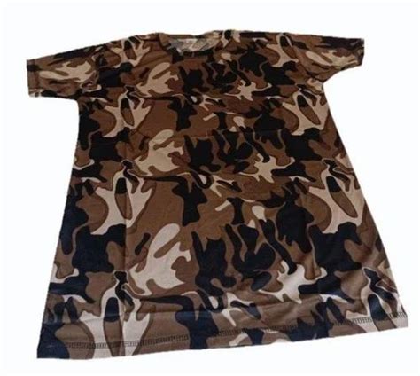 Cotton Men Brown Indian Army T Shirt Size Large At Best Price In New