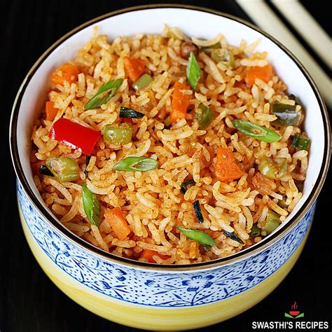 Schezwan Fried Rice Recipe Swasthi S Recipes