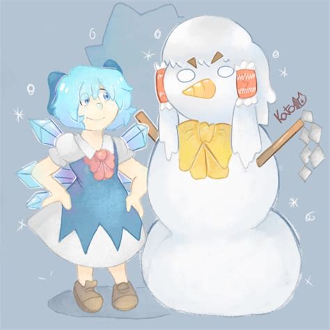 Hi I Just Finished This Drawing Of Cirno With A Snowman Of Reina And