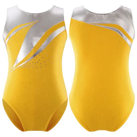 Msemis Girls Gymnastics Leotard Shiny Metallic Ballet Dance Leotard Athletic Bodysuit