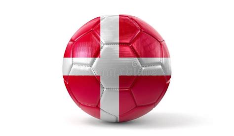 Denmark National Flag On Soccer Ball Stock Illustration