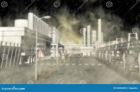 Surreal Industrial Area Stock Illustration Illustration Of Fantasy