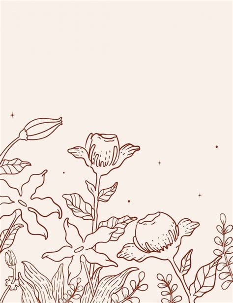 Fondo Floral Dibujado A Mano Vector Premium