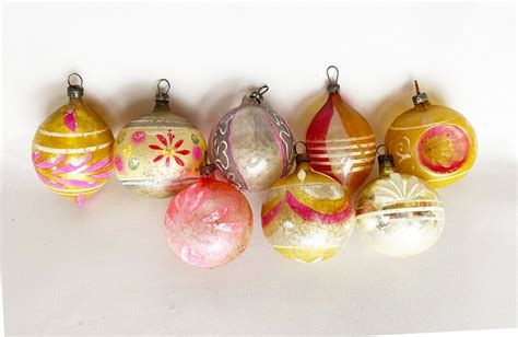 8 Antique German Christmas Ornaments in Box Early Hand - Etsy