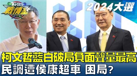 柯文哲藍白破局後負面聲量最高民調遭侯康超車 困局 Tvbs戰情室 20231205 Youtube