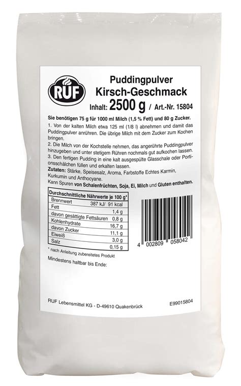 Ruf Puddingpulver Kirschgeschmack Beutel 2 5kg