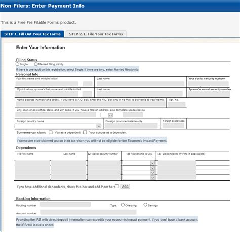 Free File Fillable Forms Non Filers Stimulus - Printable Forms Free Online