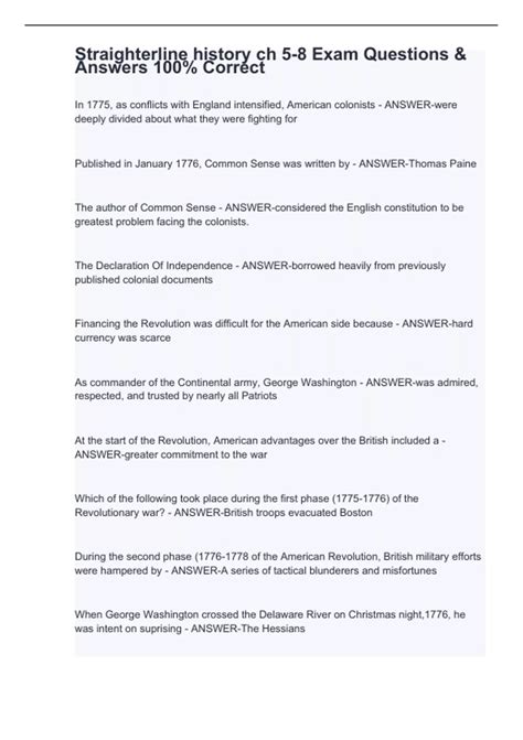 Straighterline history ch 5-8 Exam Questions & Answers 100% Correct