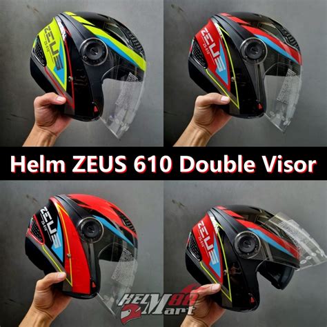 Jual Zeus 610 OO27 Helm Half Face Double Visor Helm Zeus ZS 610 ZS610