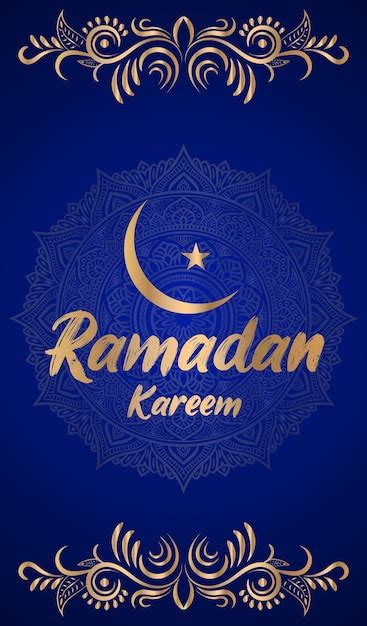 Un Fond L Gant Et Luxueux Du Ramadan Karim Avec Une Couleur Bleue