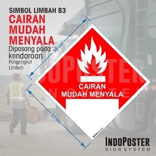 Jual Stiker Simbol Label K3 Limbah B3 Hazmat Cairan Mudah Menyala