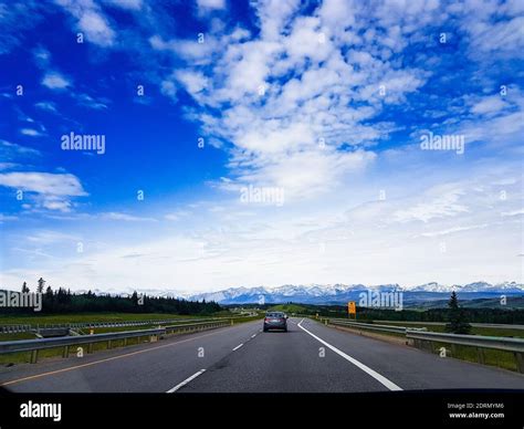 highway  alberta driver view canada stock photo alamy