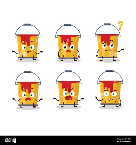 Cartoon character of yellow paint bucket with what expression. Vector illustration Stock Vector ...