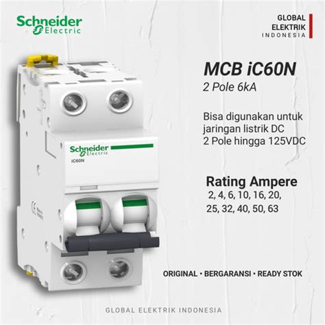 Jual Miniature Circuit Breaker Mcb Ic60n 2p 63a Ac And Dc A9f74263