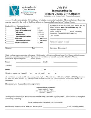 Fillable Online Ventura County Civic Alliance Fax Email Print Pdffiller