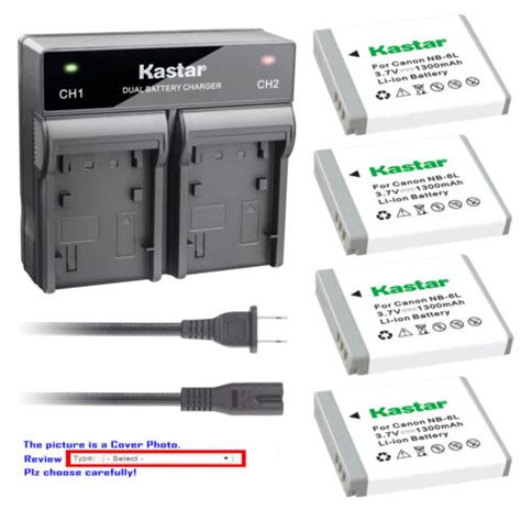 Kastar Battery Rapid Charger For Canon Nb L Lh Cb Ly Canon Powershot