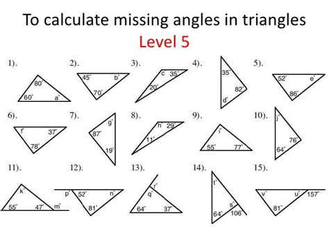 Finding The Unknown Angle Of A Triangle Worksheet Angleworksheets